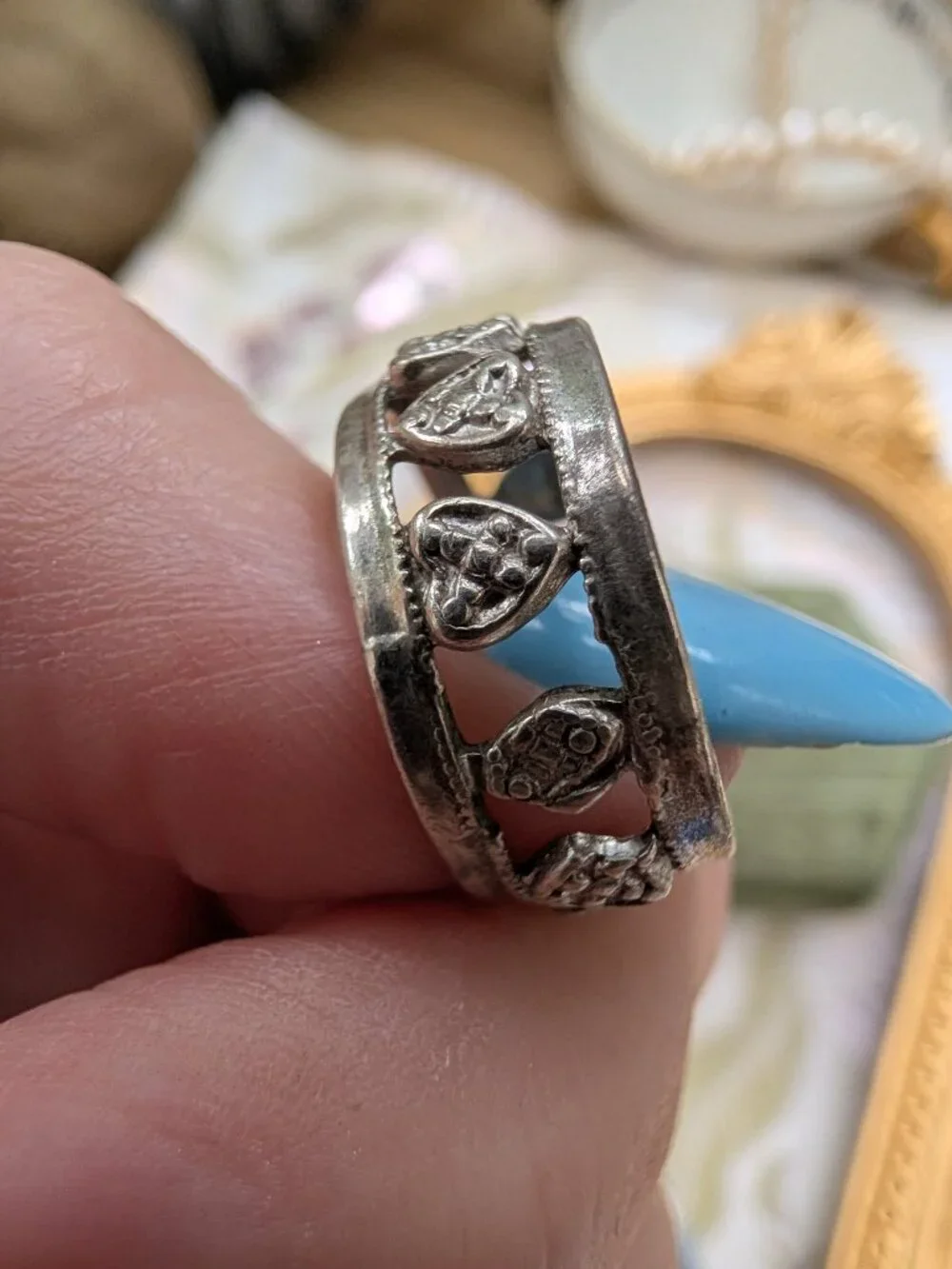 Vintage Sterling Silver Heart Ring, Size 5.5